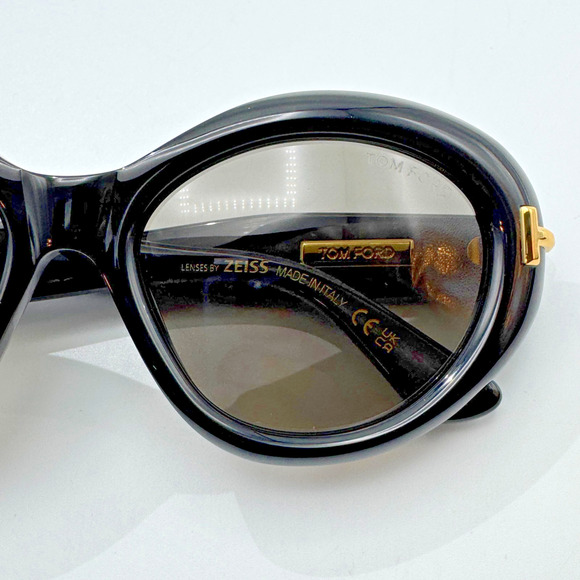 Tom Ford Sunglasses Icon TF1328 01A Black Oval Frame Gray Lens 55-18-140 main image 14